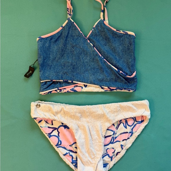 Maaji pink , blue and white swimsuit reversible lined size S woman’s - Picture 2 of 8